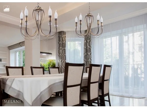 Jupiter 1634 - Luster na reťazi MELANI 5xE14/40W/230V mosadz patina