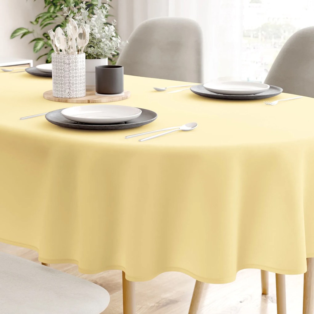 Goldea oválny obrus 100% bavlnené plátno - banánový 140 x 280 cm