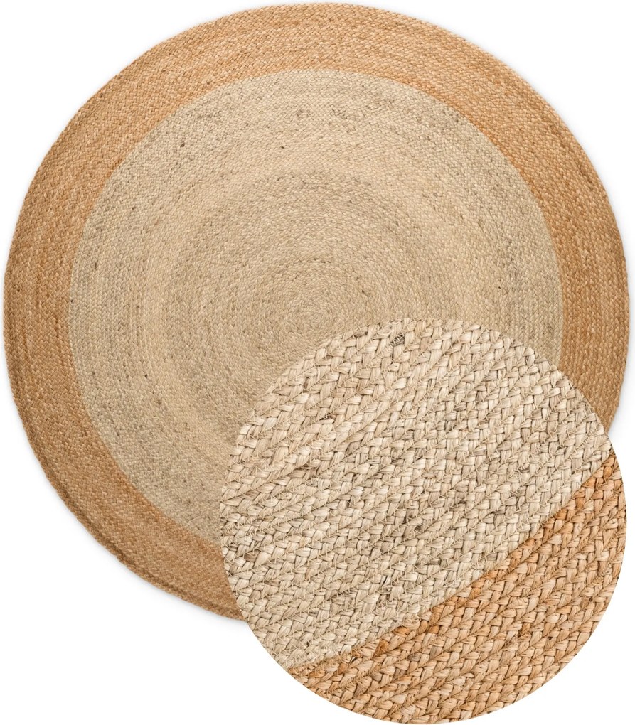 Hanse Home, Kusový koberec Looma 106225 Natur Ivory/Gold kruh, 100x100 (priemer) kruh, béžová, chodba / predsieň