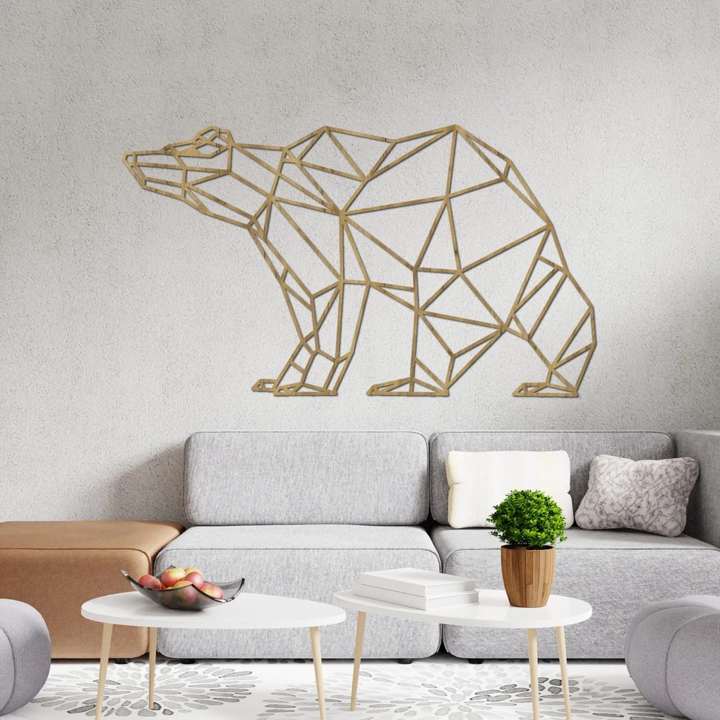 Drevený obraz na stenu Geometrický medveď | BRUKO: HDF - Javor 60 x 34 cm 4399-83168 HDF0244