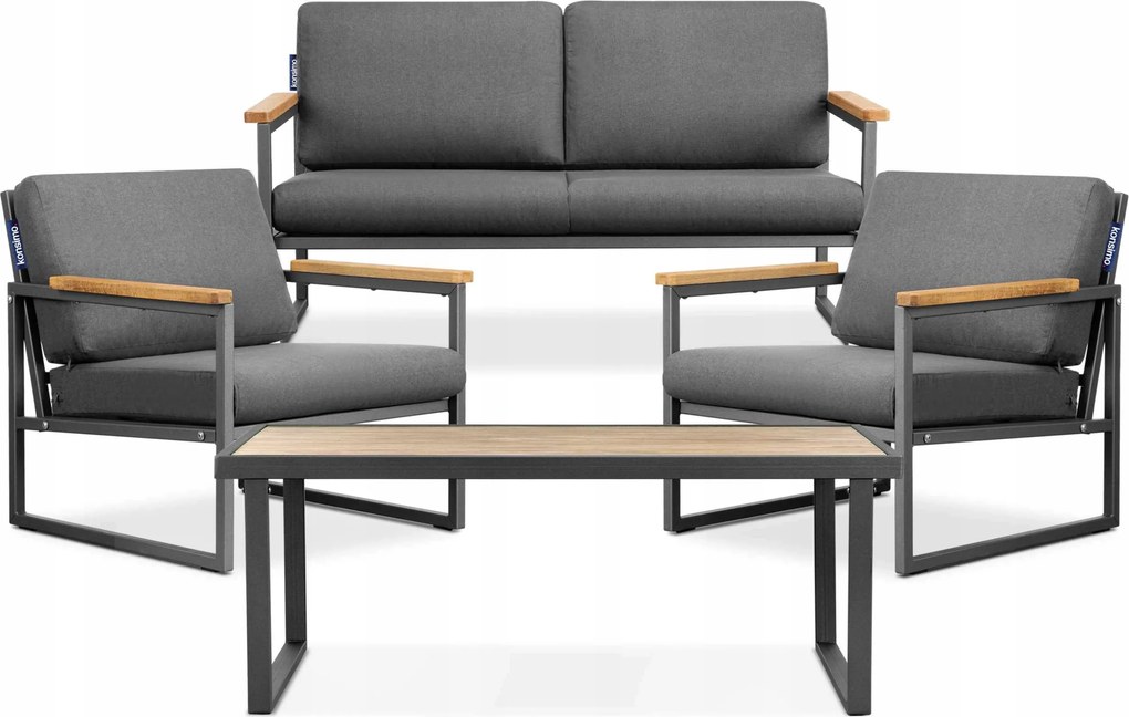 Sada záhradného nábytku stôl pohovka stoličky antracitová/sivá Konsimo Tribo