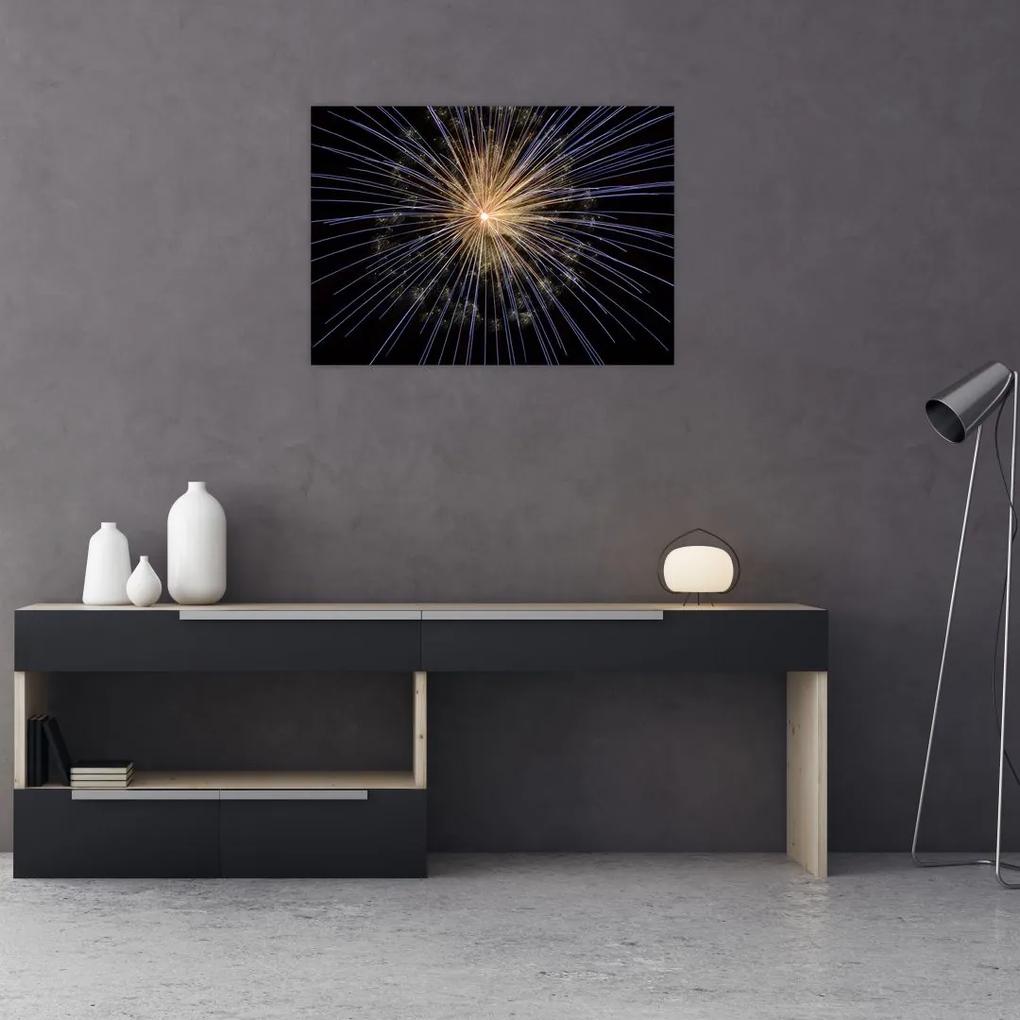 Sklenený obraz ohňostroja (70x50 cm)