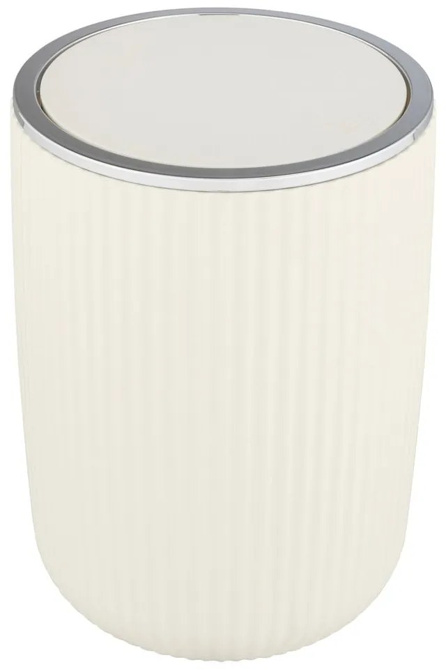 Krémovobiely odpadkový kôš Wenko Agropoli, výška 27 cm