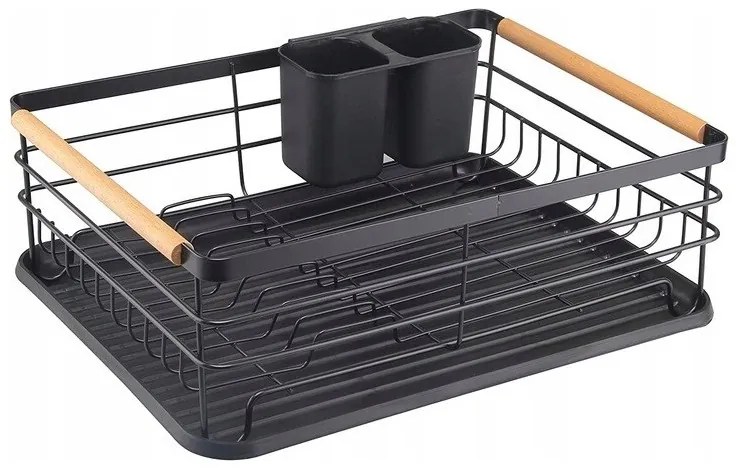 AKCIA Kovový odkvapkávač na riad AVERO čierny II. akosť