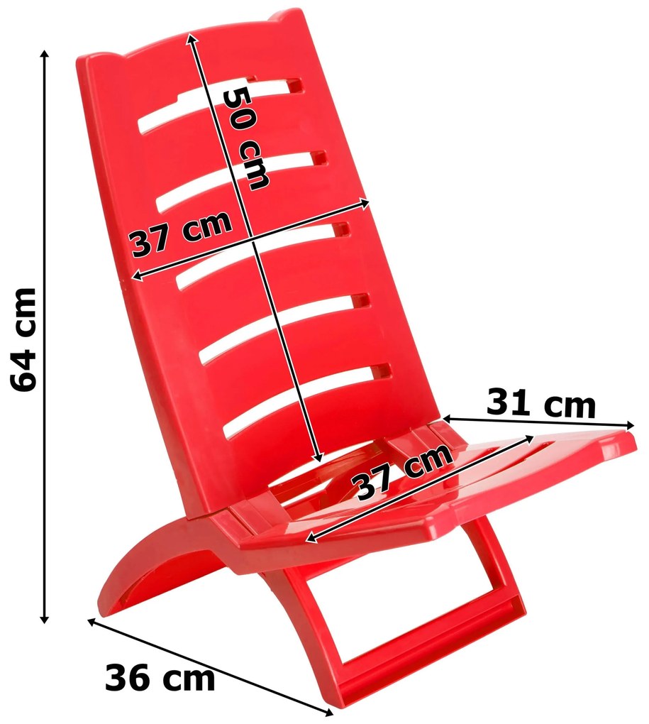 Plážové křeslo Tirreno červené