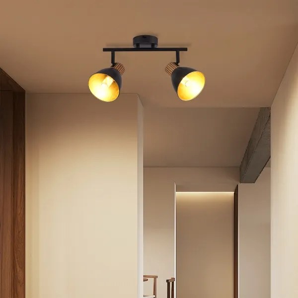 Brilagi - Bodové svietidlo ODENSE 2xE14/10W/230V drevo/čierna