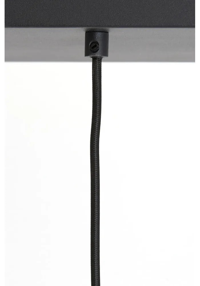 Čierne stropné svietidlo so skleneným tienidlom 100x22 cm Lekar - Light &amp; Living