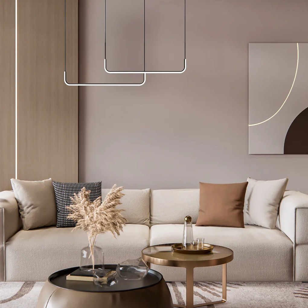 Závesné LED svietidlo Horizon, 2x LED 22w, 4000k, b