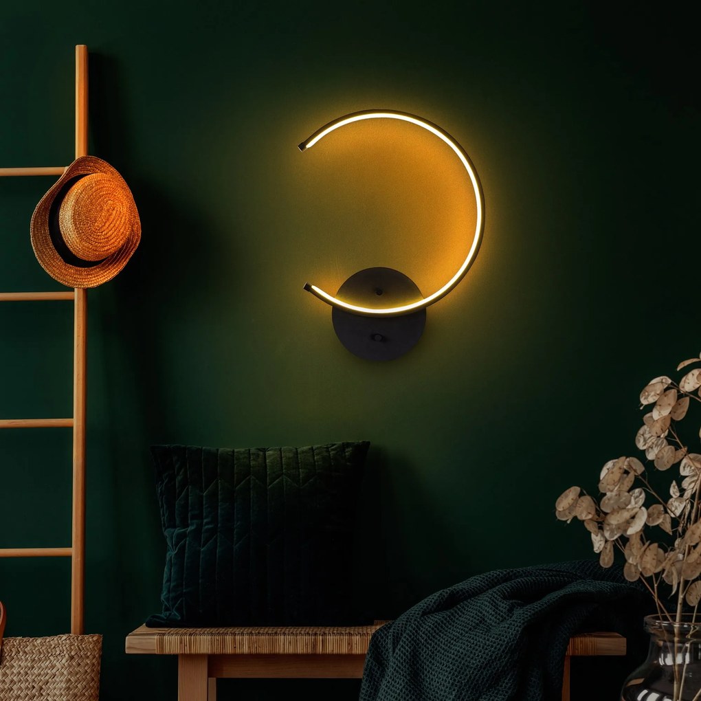 Nástěnné LED svítidlo Moon černé
