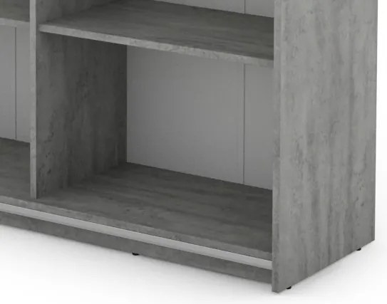 Šatníková skriňa Carlos 125/43 2D, šedý betón, 125 cm