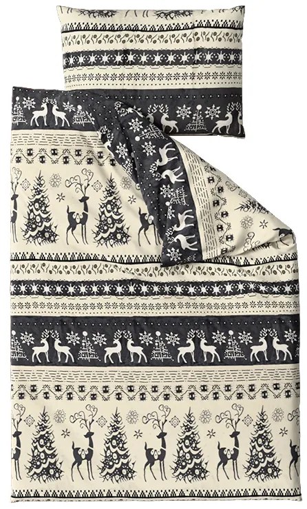 Mikroplyšové obliečky WINTER DEER sivé Rozmer obliečky: 70 x 90 cm | 140 x 200 cm