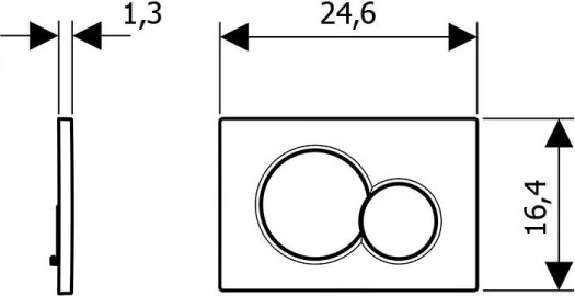 Geberit 115.770.DW.5 - Splachovacie tlačidlo Sigma01 Round 24,6x16,4 cm čierna