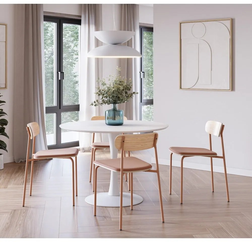 Jedálenské stoličky v súprave 2 ks v červeno-prírodnej farbe Adriana – Marckeric