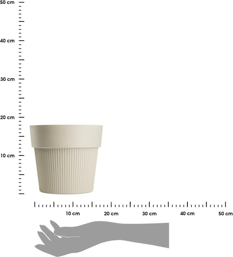 PLASTOVÝ KVETINÁČ SILVA LINE 20X17,5 CM BÉŽOVÁ