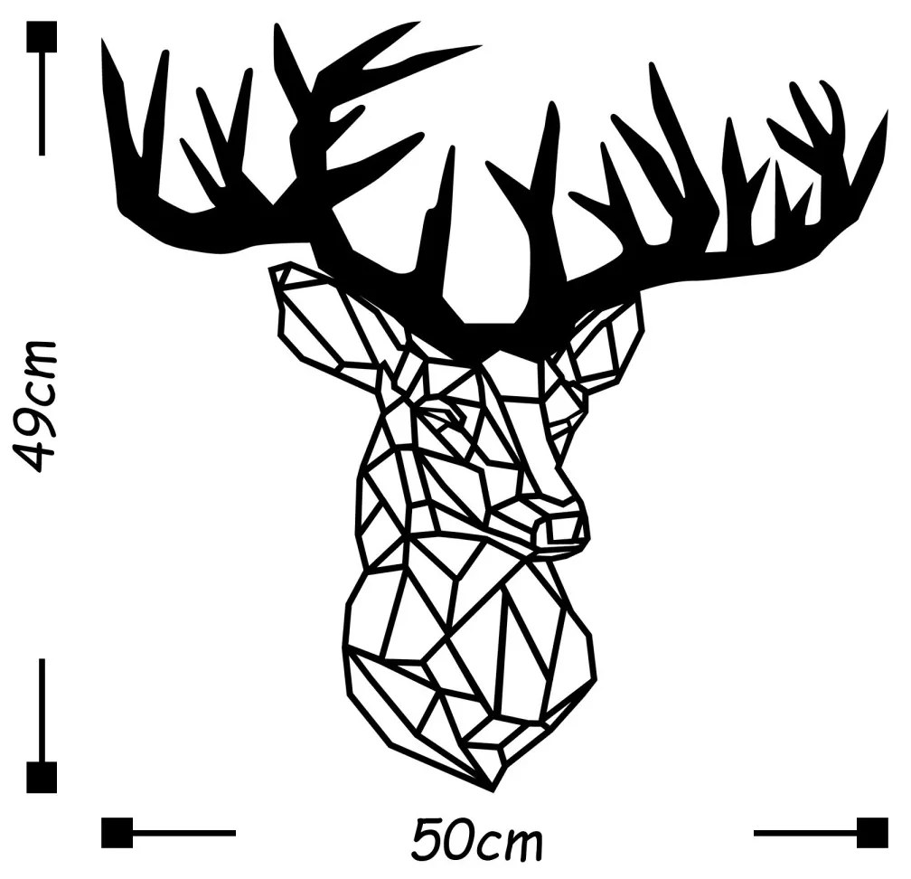 Nástenná kovová dekorácia DEER II čierna