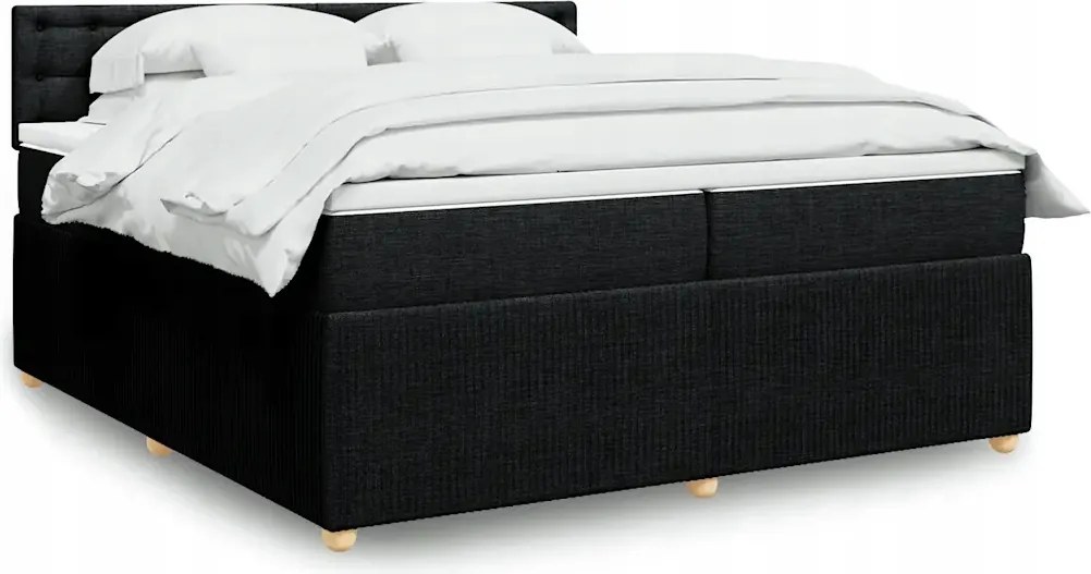 vidaXL Boxspring posteľ s matracom čierna 200x200 cm látka