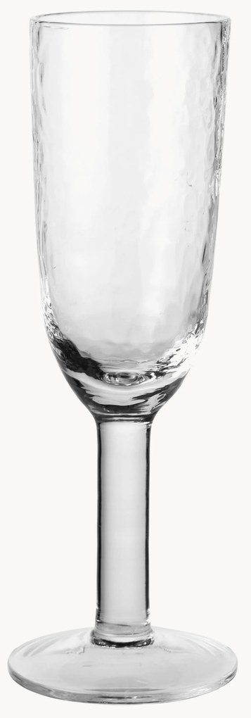 Ručne fúkané poháre na sekt Hammered, 4 ks