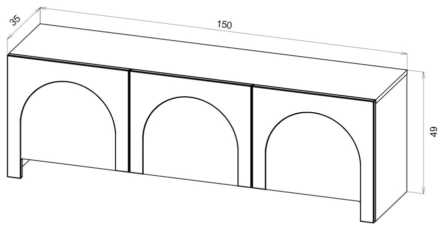 TV stolík/skrinka Arcana 3D (čierna). Vlastná spoľahlivá doprava až k Vám domov. 1123685
