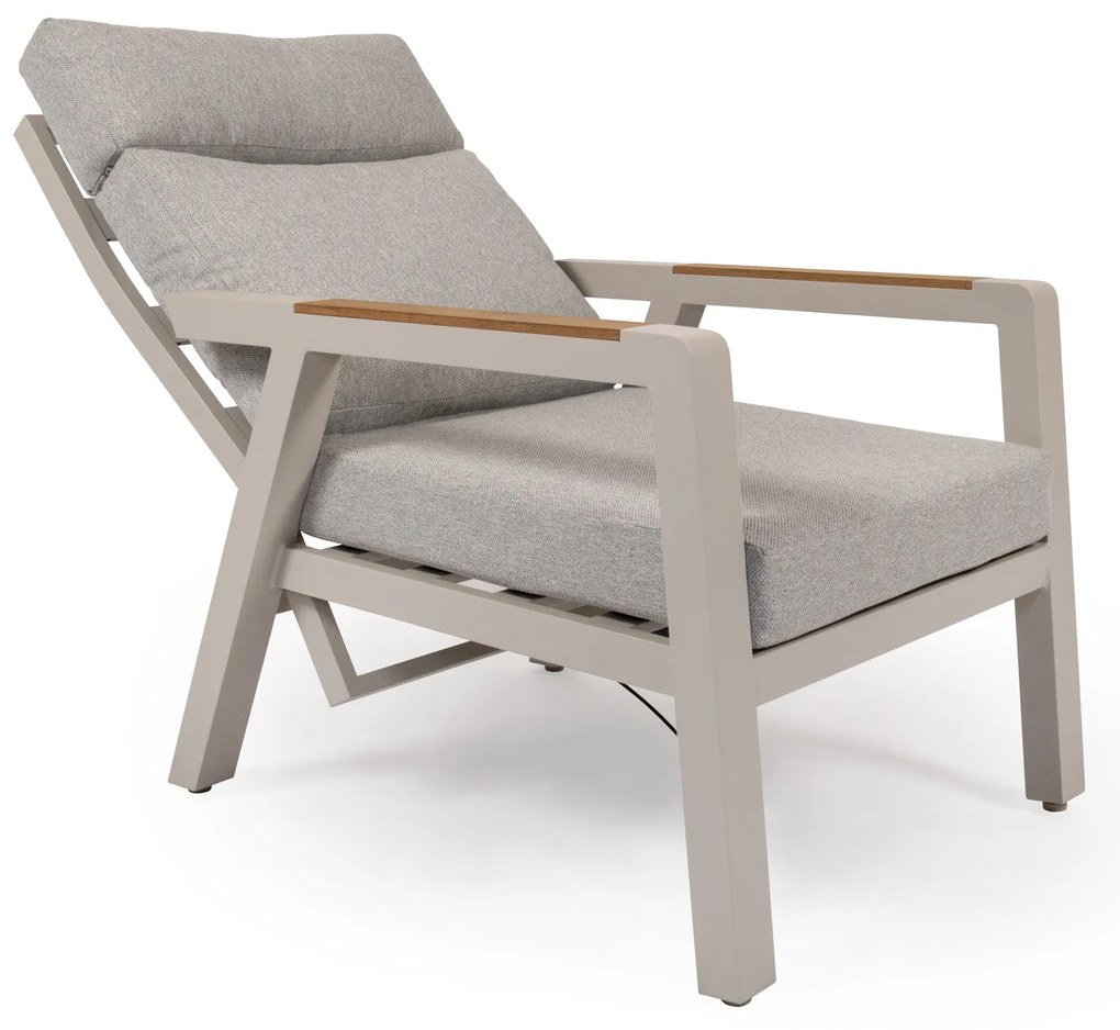 Polohovateľné hliníkové kreslo BURY krémové