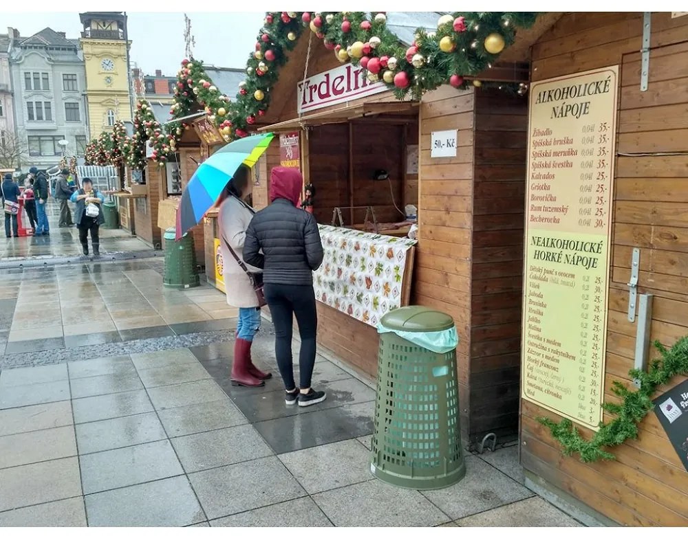 Vonkajší odpadkový kôš - plastový, 120 l, zelená