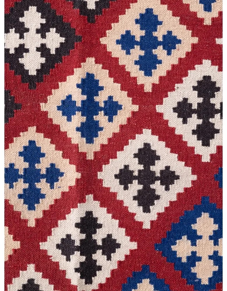 Červený obojstranný ručne tkaný vlnený behúň 60x190 cm Kamal Rami – Nouristan