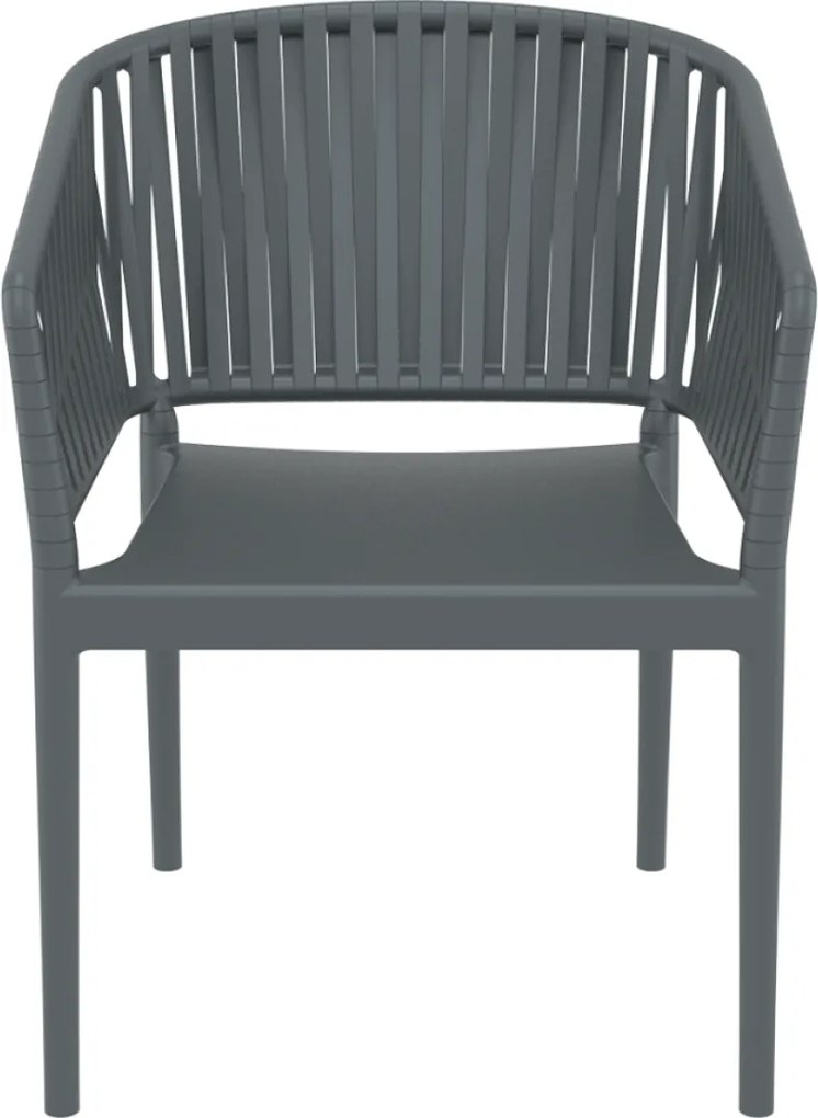 PORTOFINO záhradná stolička s podrúčkami black/taupe