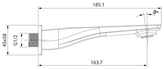 Cersanit S951-711 - Výtoková hubica MILLE lesklý chróm, podomietková montáž