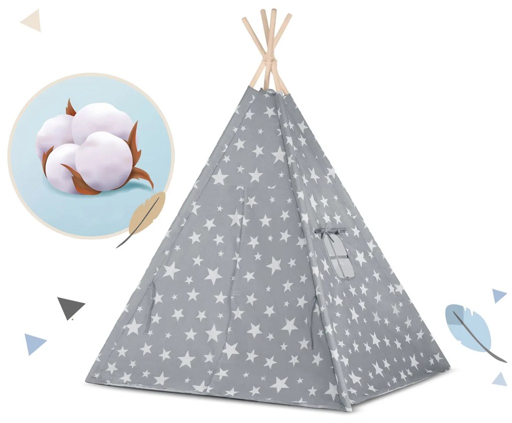 Detské típí so svetielkami Nukido 740120 - sivé