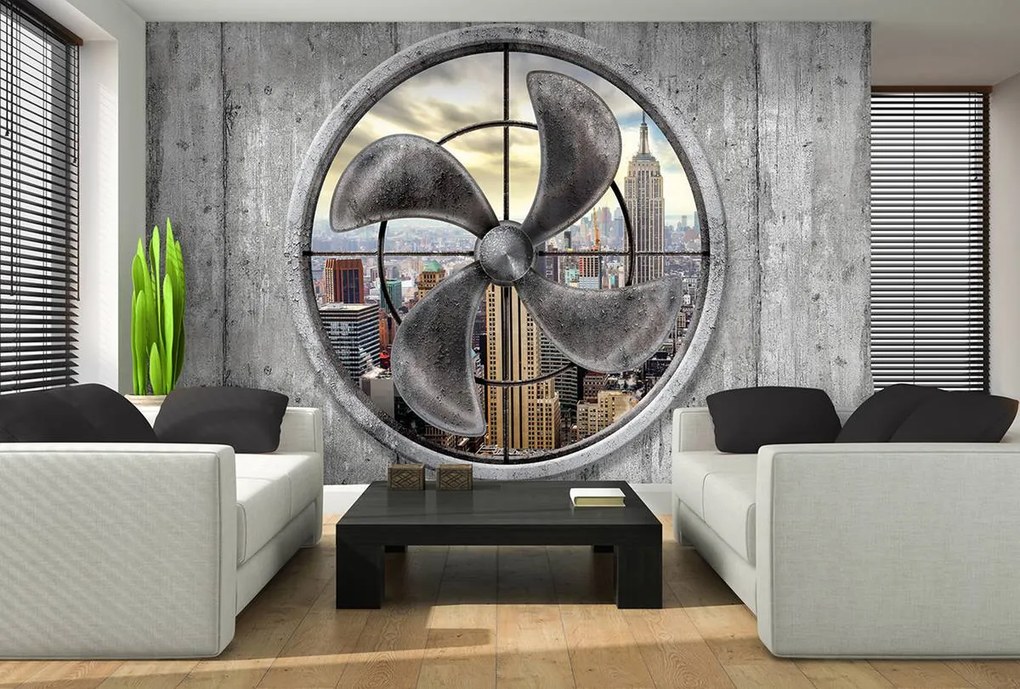 Fototapeta - New York za vrtuľou (152,5x104 cm)