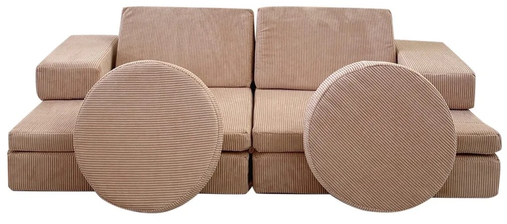 Dvoumístná rozkládací pohovka Puzzle růžová