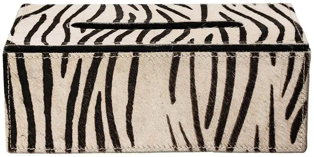 Kožený zásobník na papierové vreckovky Zebra - 25*14*9 cm