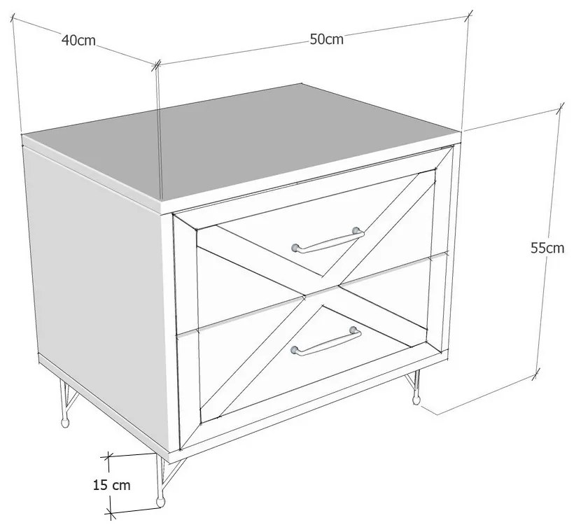 Dizajnový nočný stolík Laibah 50 cm antracitový