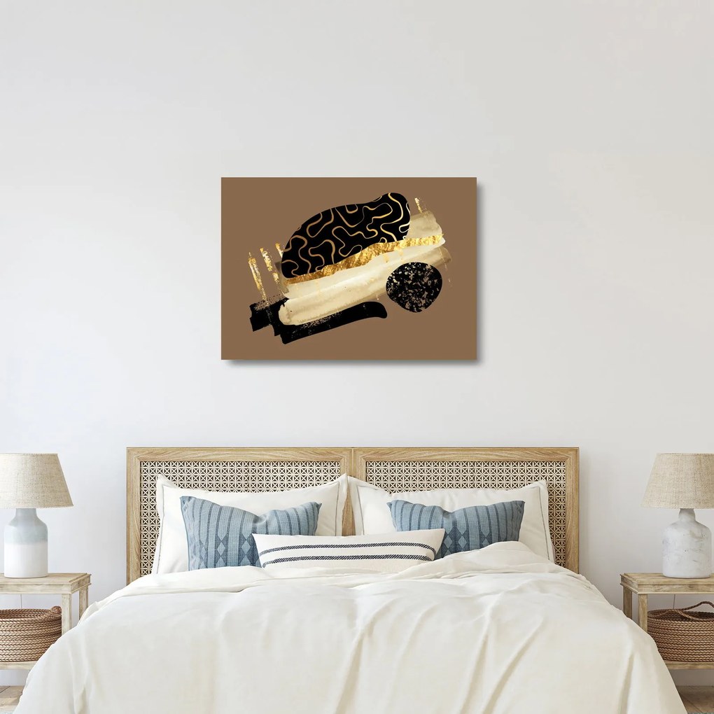 Sklenený obraz - Abstrakcia golden brown N⁰3 (70x50 cm)