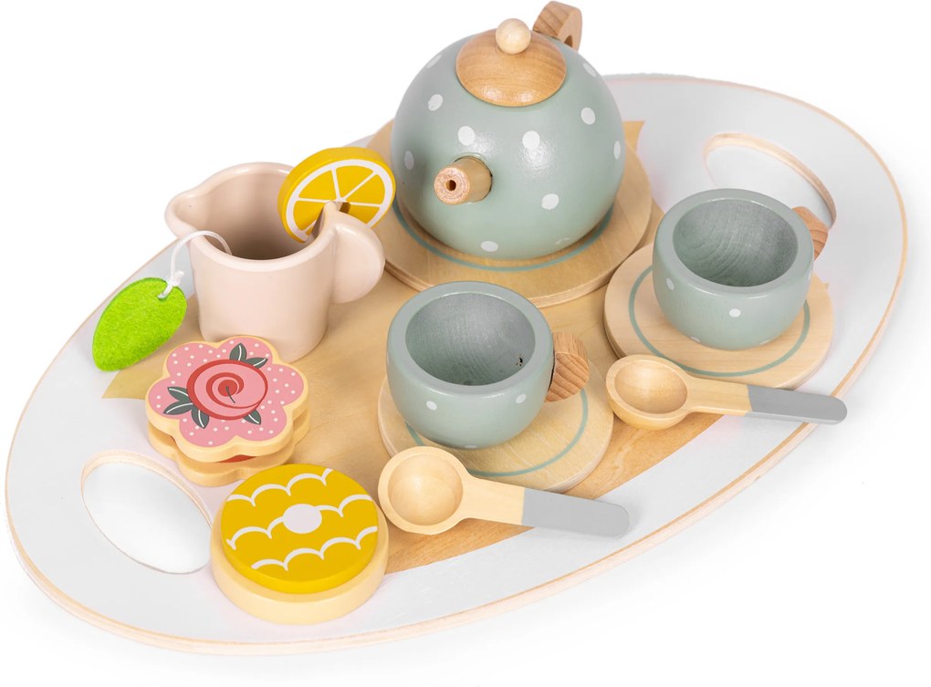 Drevený čajový set pre deti 3+ 14-dielny ECOTOYS drevená hračka