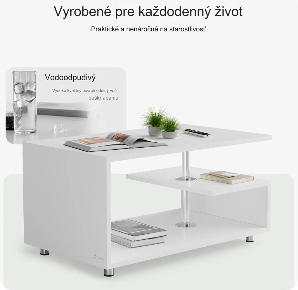 InternetovaZahrada Konferenčný stolík Orlando 95x55x50 cm - biela