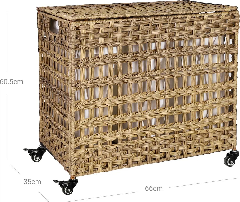 Ratanový kôš na bielizeň, kôš na prádlo, prírodný