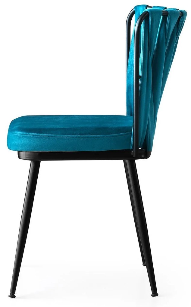 Sada 2 ks jedálenských stoličiek Kusakli modrá/čierna