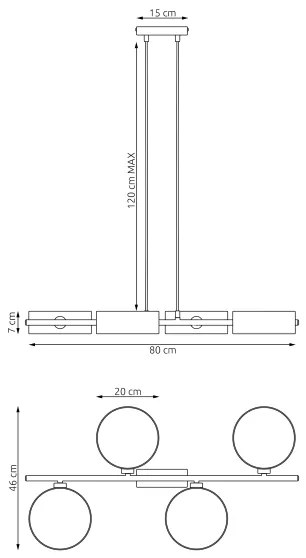 Závesný luster na lanku DRUMZ 4xE14/10W/230V hnedý