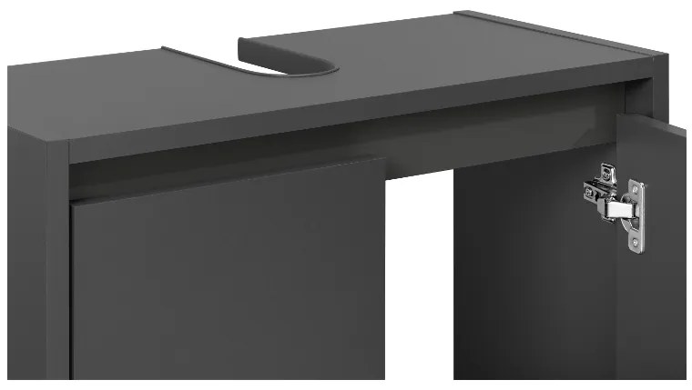 Livarno home Skrinka pod umývadlo Oslo s 2 dvierkami, antracitová  (100391336)
