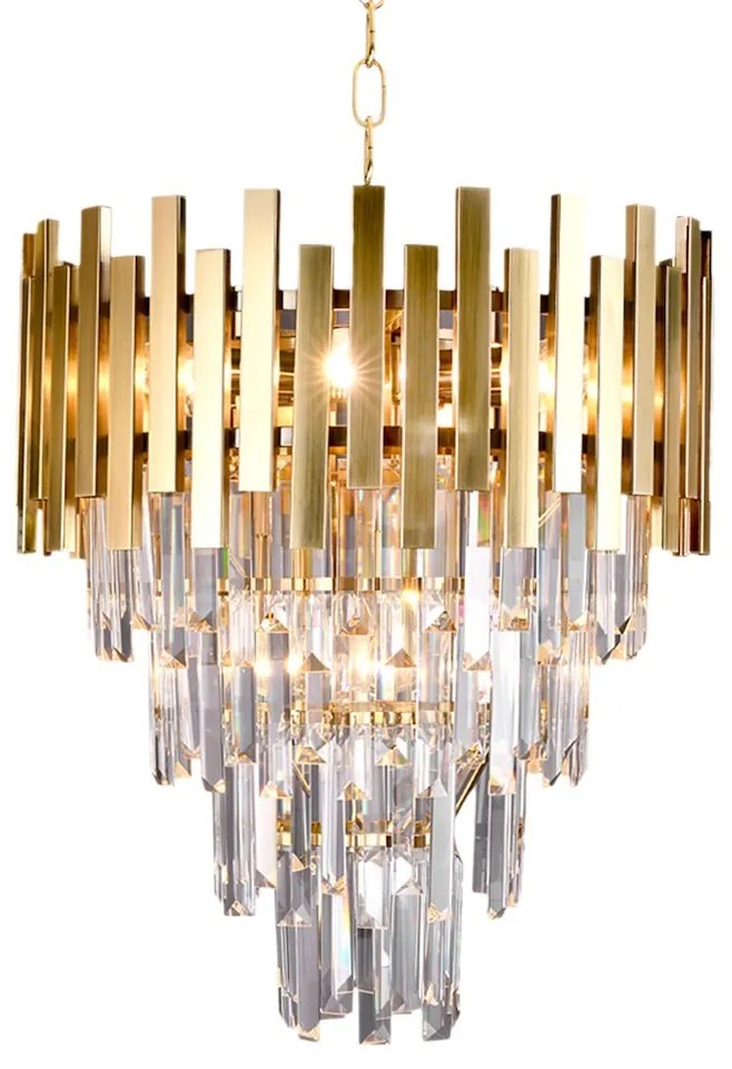 EUlight Luster Aspen II, 1x krištáľové/zlaté kovové tienidlo, (fi 45cm), g
