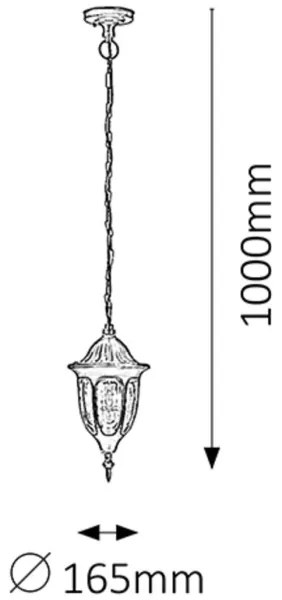 Rabalux 8344 - Vonkajší luster MILANO 1xE27/60W/230V IP43