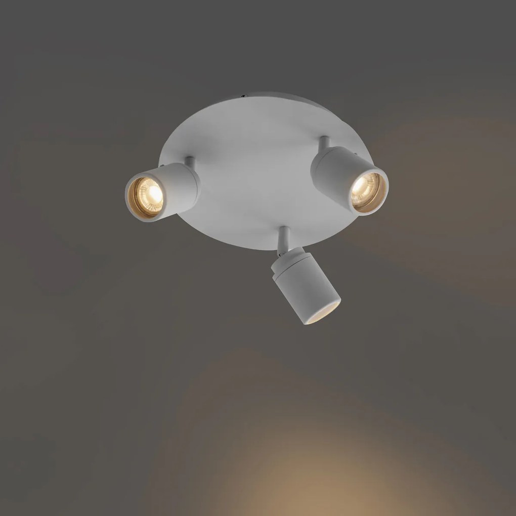 Moderné kúpeľňové bodové svietidlo biele 3-svetlá IP44 - Ducha