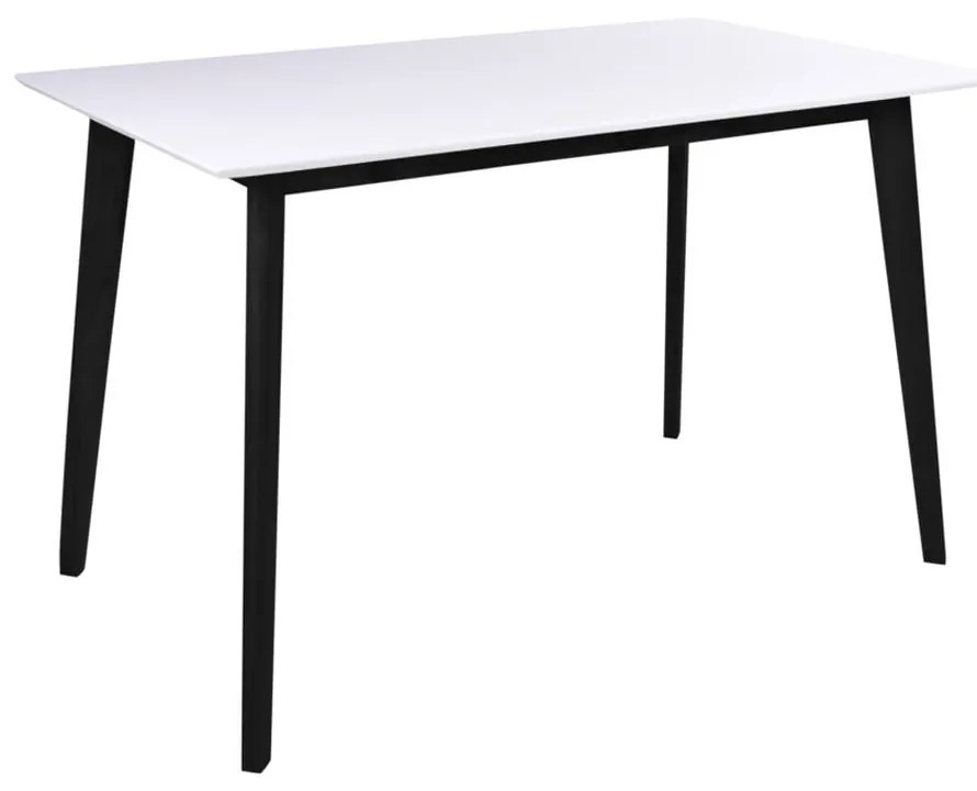 Biely jedálenský stôl s čiernou konštrukciou Bonami Essentials Vojens, 120 x 70 cm