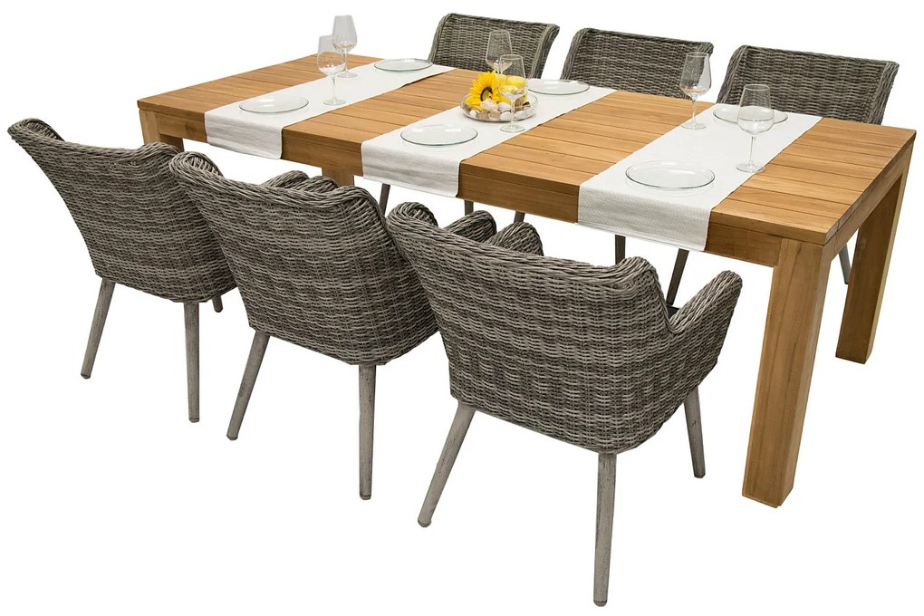 DEOKORK Teakový masívny stôl MONTE CARLO 240 cm