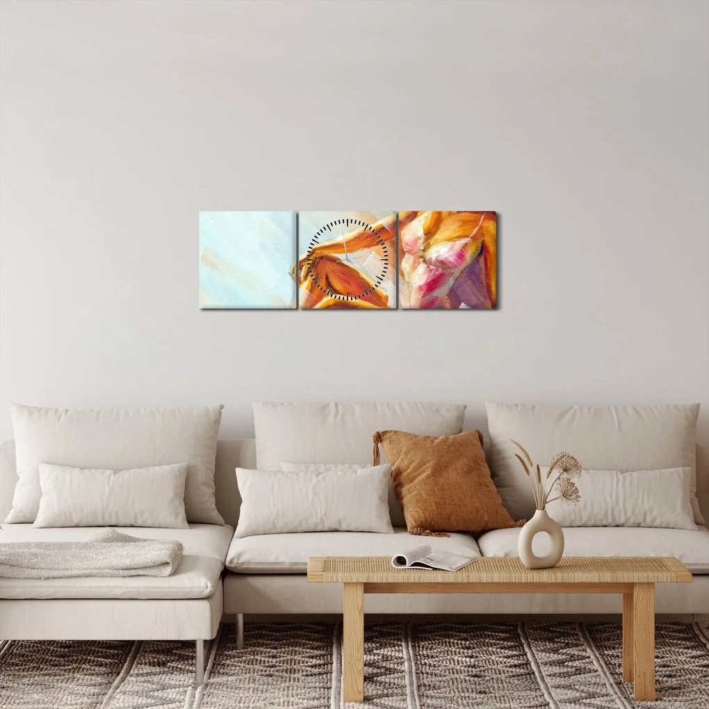 Obraz - Tanečnica (s hodinami) (90x30 cm)
