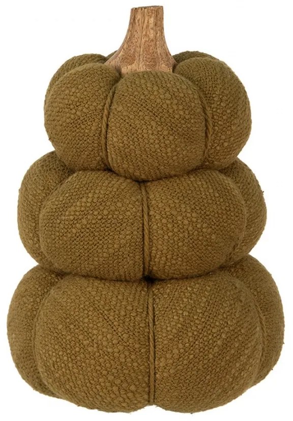 Zelená 3-poschodová látková dekorácia tekvice Pumpkin - Ø 13*18 *m
