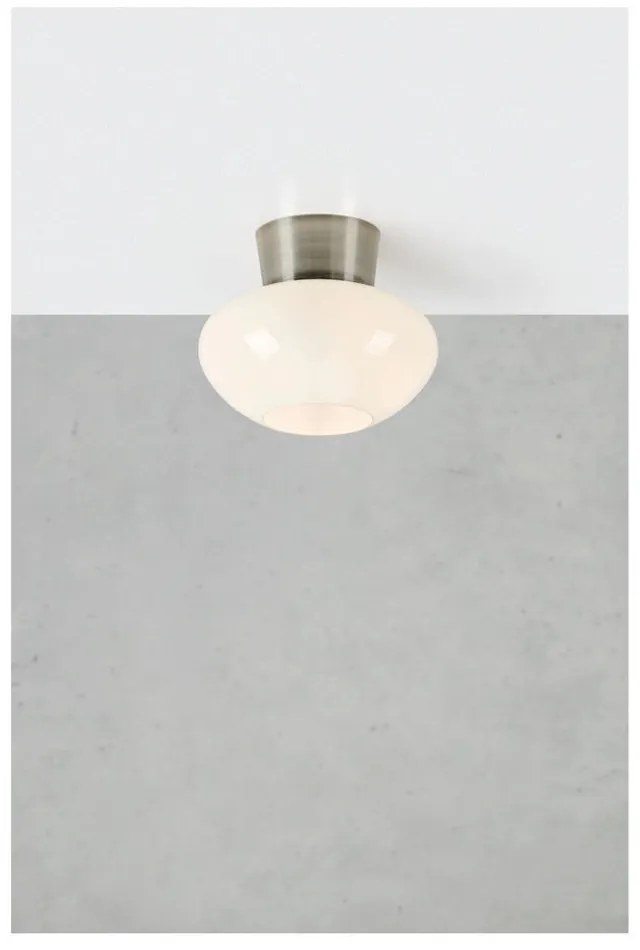 Biele/v striebornej farbe stropné svietidlo so skleneným tienidlom Malaga – Markslöjd