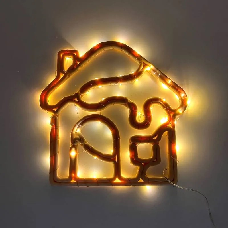 DECOLED Vánoční domeček, 30 cm, bílá