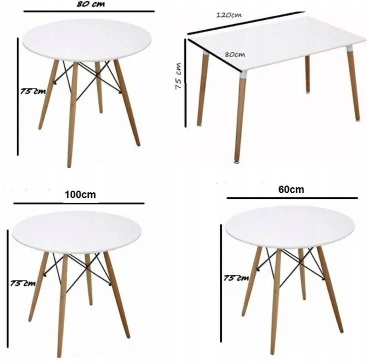Jedálenský stôl SCANDI 80 cm biely