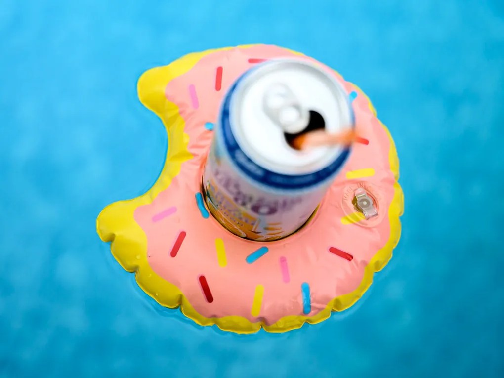 Nafukovací držiak nápojov DONUT ružový